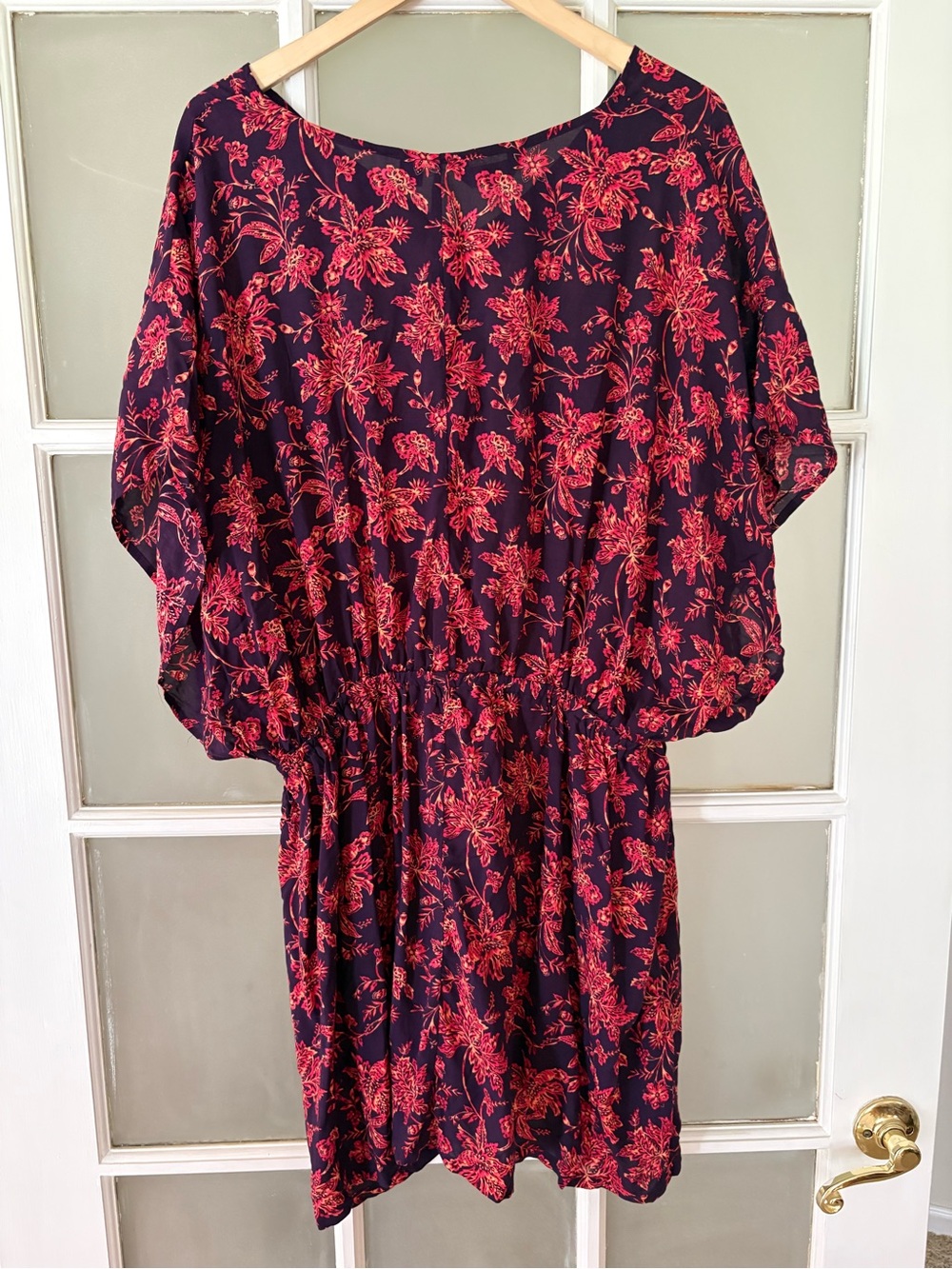 Lands' End Navy Coverup with Red Floral Print - M/L - Picture 4 of 5